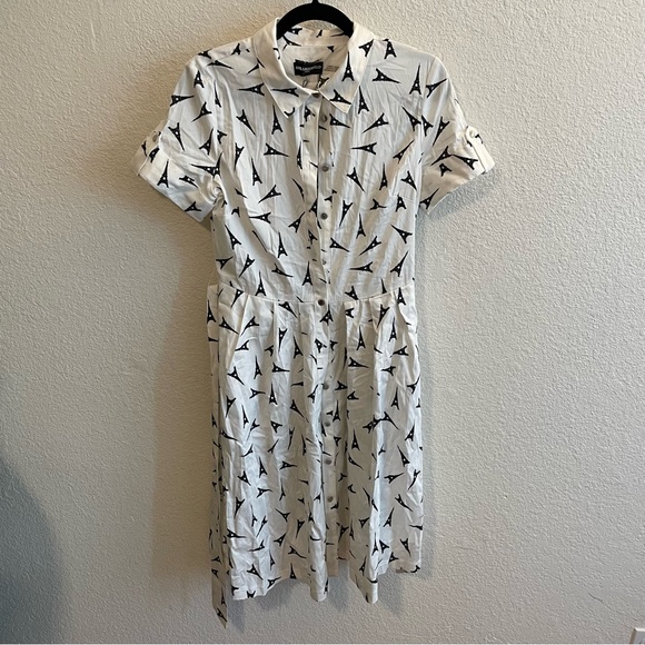 Karl Lagerfeld White Eiffel Tower Shirt Dress - Picture 3 of 5